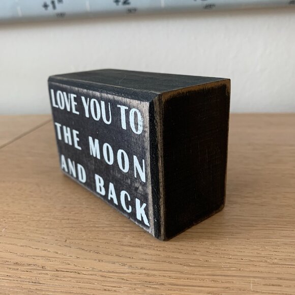 Love you to the Moon And Back Primitives By Kathy Phillips Box Sign 4x2.5" - Picture 4 of 5